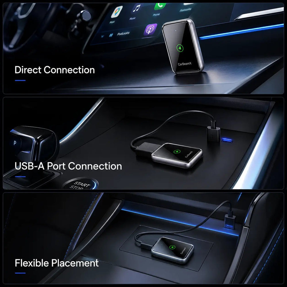 CarBeamX Pro 2026 Wireless CarPlay & Android Auto AI Box – Plug & Play Adapter for Most Cars - CarBeamX