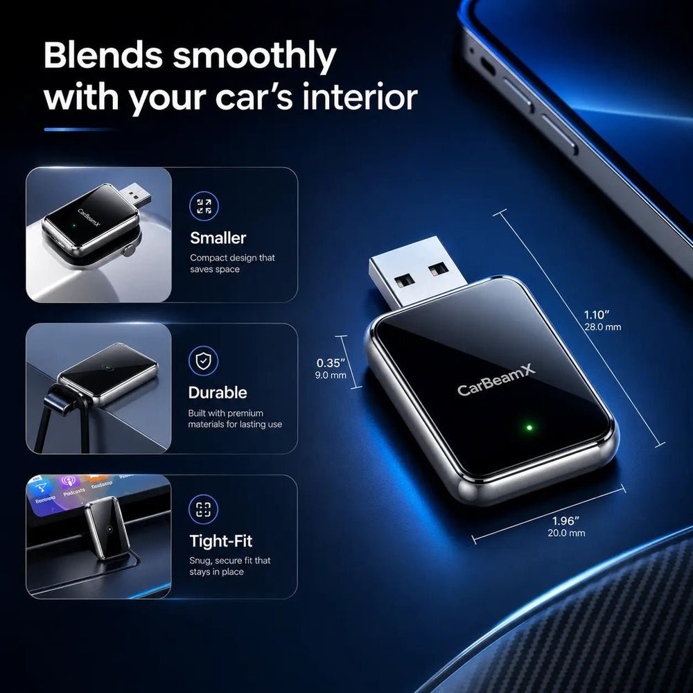 CarBeamX Pro 2026 Wireless CarPlay & Android Auto AI Box – Plug & Play Adapter for Most Cars - CarBeamX
